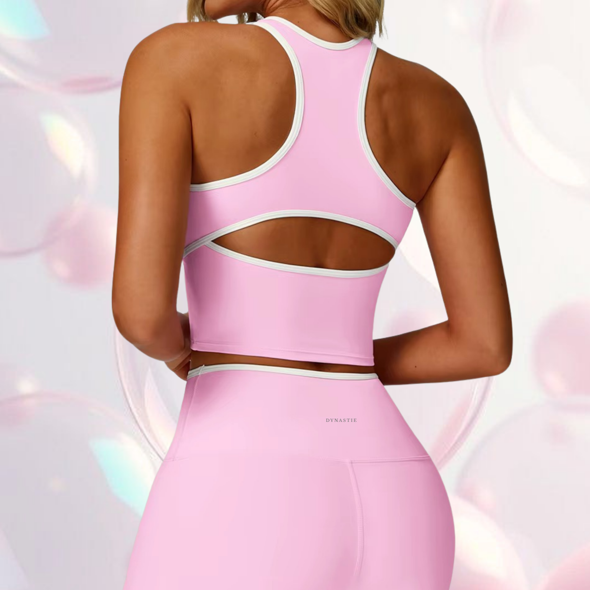 Contour Longline Sport Bra - Pink Bubble Gum DYNASTIE CLOTHING