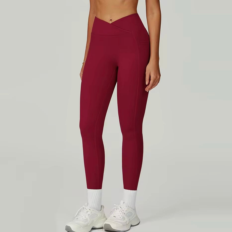 Cross-Waist legging Rouge Velvet DYNASTIE CLOTHING