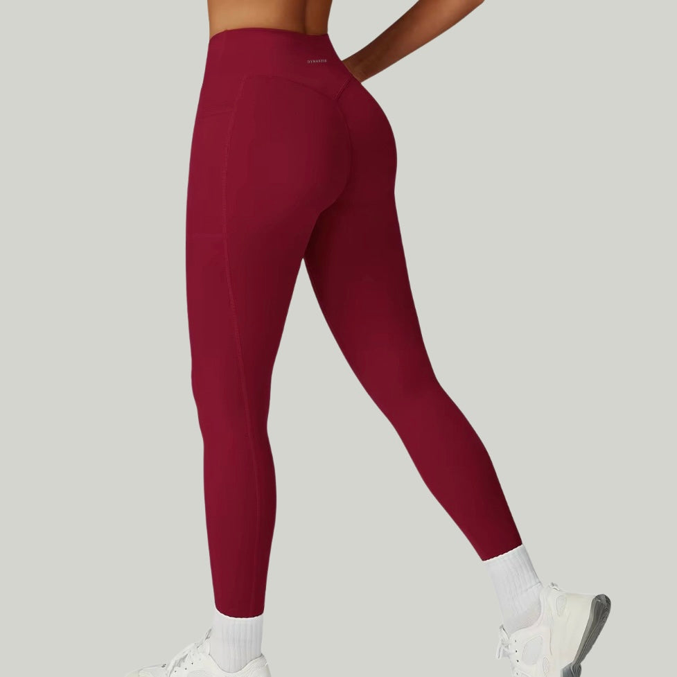 Cross-Waist legging Rouge Velvet DYNASTIE CLOTHING