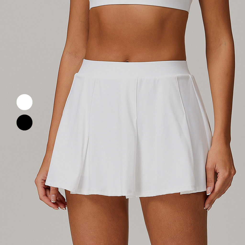Tennis Skirt White DYNASTIE CLOTHING