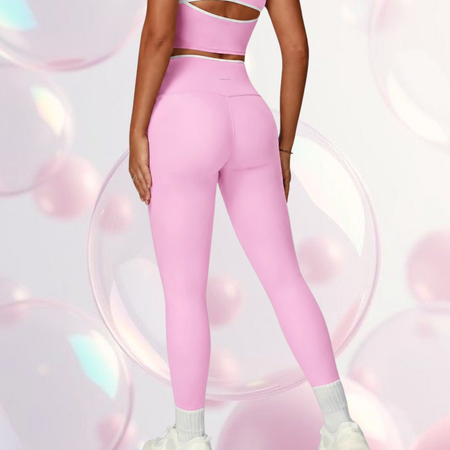 Contour High-Waist Legging - Pink Bubble Gum DYNASTIE CLOTHING
